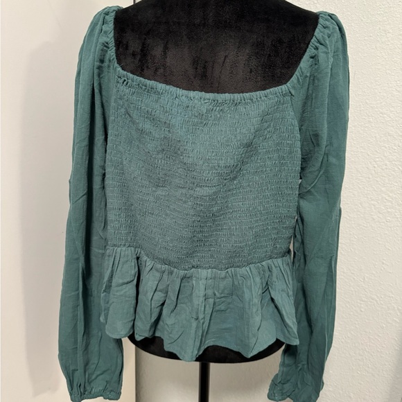 Newbury Kustom peplum blouse - teal NWT - Picture 2 of 5